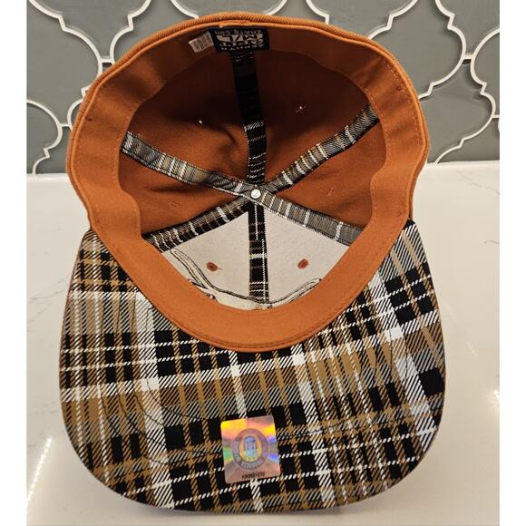 Texas Longhorns NCAA Men's Fitted Zephyr Orange/Plaid Hat Stretch Size M/L NWT - Picture 3 of 6